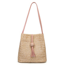 Load image into Gallery viewer, Vintage Straw/Leather Bag