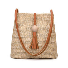 Load image into Gallery viewer, Vintage Straw/Leather Bag