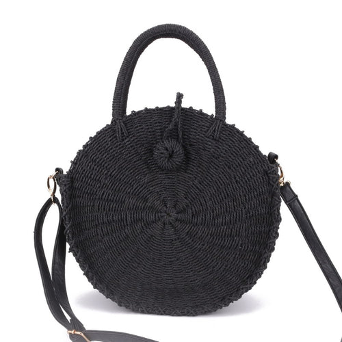 Round Inlaid Handbag (Black)