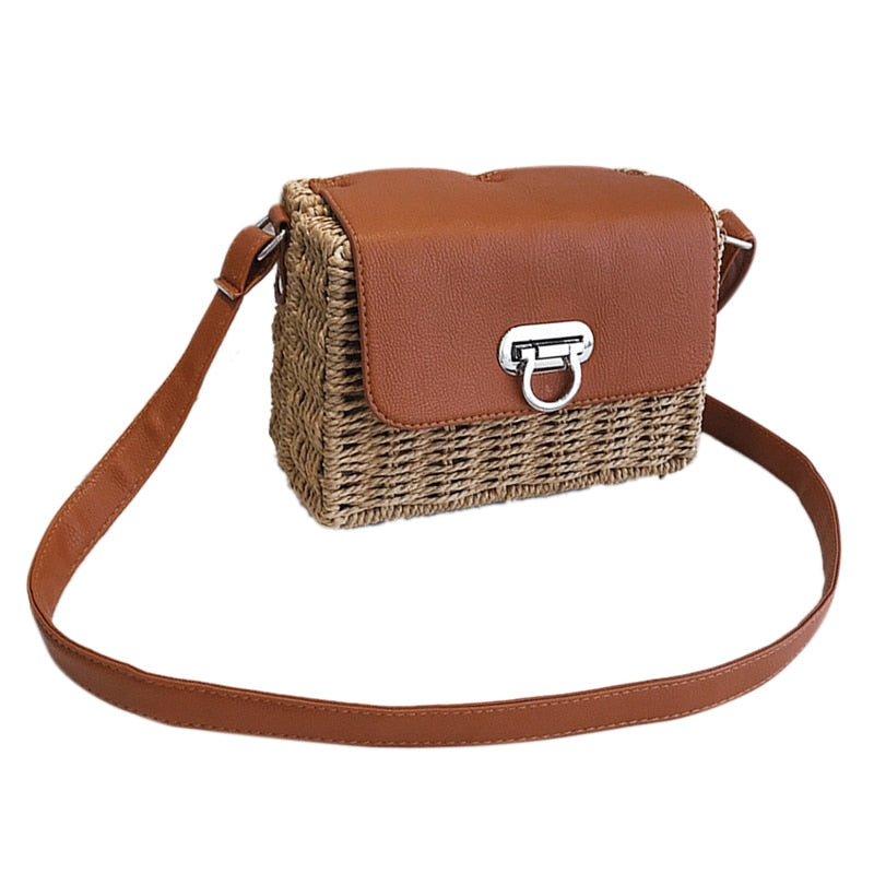 Casual Straw-Leather Bag